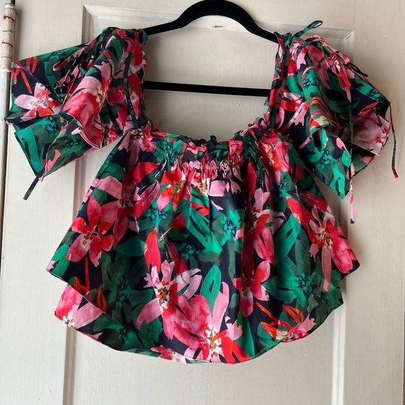 Marissa Webb Leona Off Shoulder Top Tropical S - Picture 2 of 9